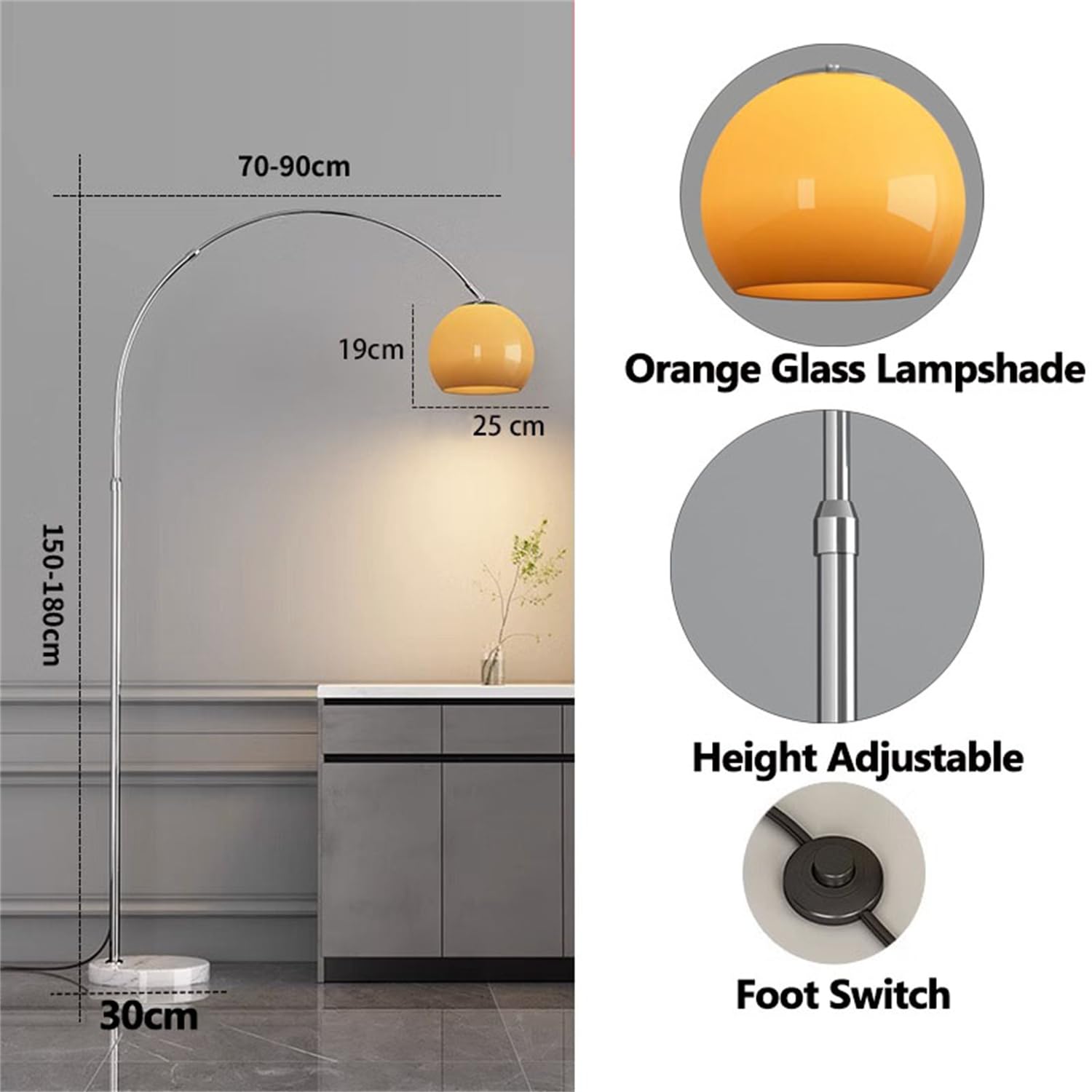 Amazon.co.jp : アークフロアランプ - リビングルーム ベッドルーム用