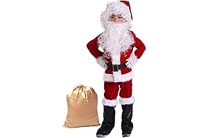 Complete Kids' Santa Suit: 10 Piece Set for Christmas Cheer