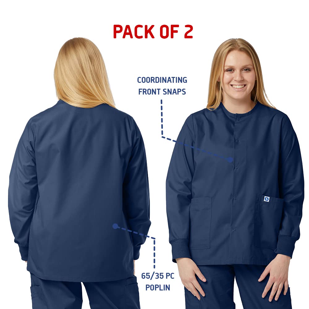 SPECTRUM UNIFORMS Doctor Lab Coat Crew-Neck Tops Unisex Soft Fabric Ideal Medical Professionals Hospital Lab Work Pack Of 2