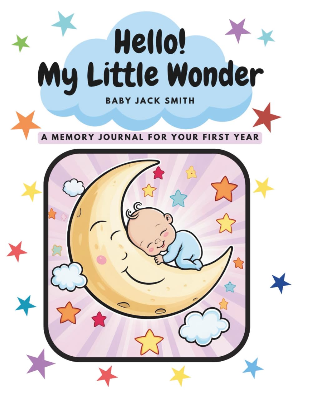 Hello My Little Wonder livre de naissance de prestige papier épais couverture rigide