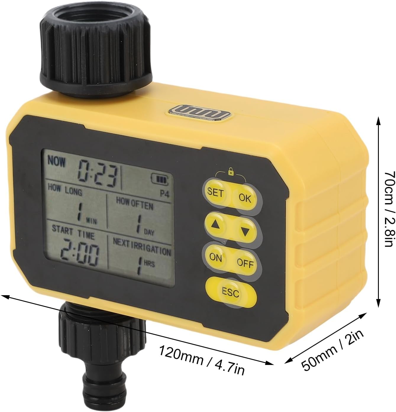 Fafeicy Sprinkler Timer, Programmable Hose Timer with Rain Delay and Solar Panel, for Garden Lawn Yard Drip Irrigation Watering System