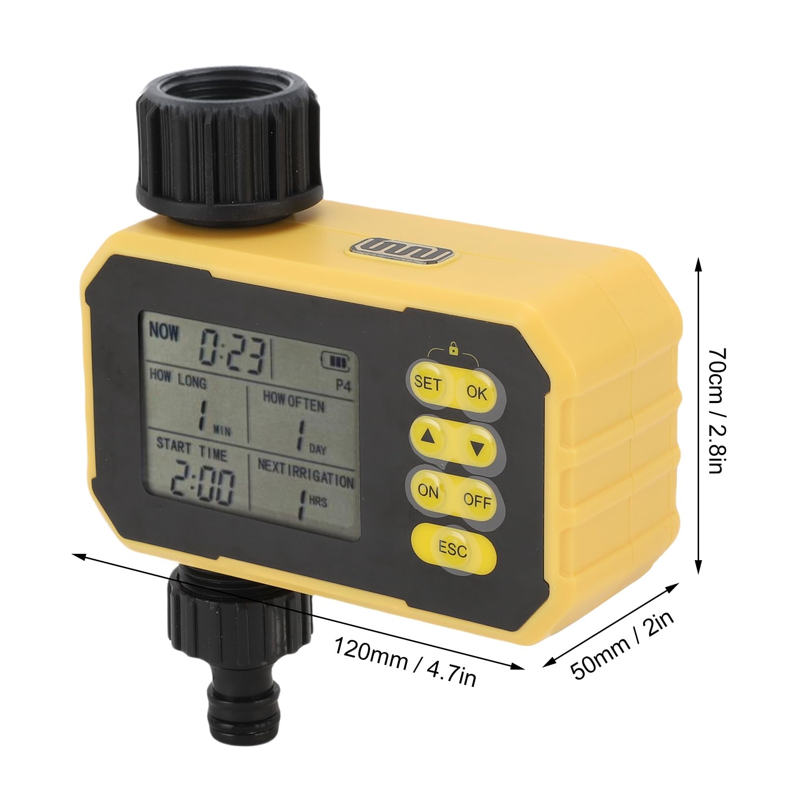 Timer per Irrigazione Automatico, Timer per Irrigazione con Sensore Pioggia, Alimentazione Solare, Design del Filtro Anti-intasamento, Adatto per Giardino con Balcone, Cavo di Tipo C