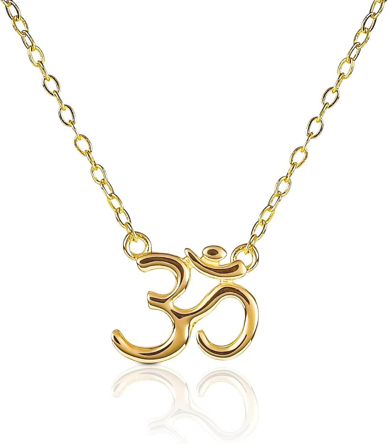 Diamond Treats Silver Necklace Divine OM. Silver, Gold or Rose Gold Necklace for Women Ladies Girls Made of 925 Sterling Silver The Perfect Jewellery for Women in the Shape of a Trendy Necklace