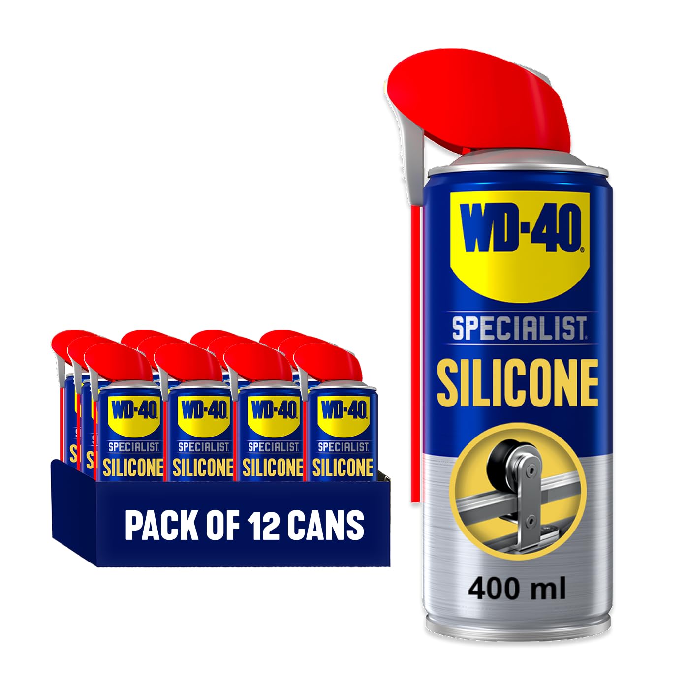 WD-40 Specialist Silicone Lubricant Spray, Smart Straw, 400ml - Pack of 12