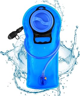 NICEWAT Water Bladder, 2 Litre Foldable Hydration Bladder with Straw, Leak Proof Water Reservoir, Outdoor Backpack Reservoirs for Hiking Biking Climbing (Blue)