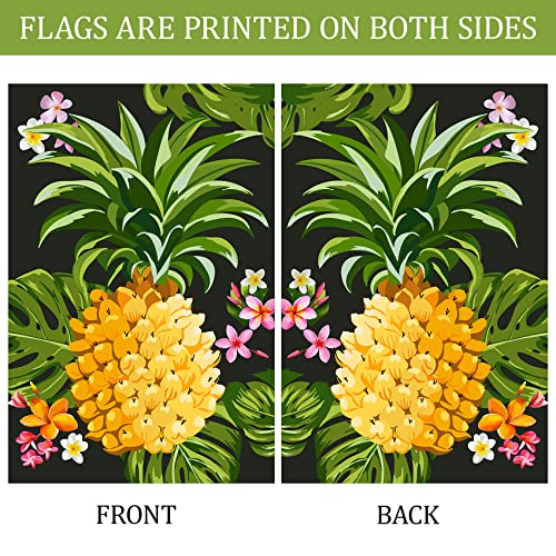 Texupday Tropical Pineapple Double Sided Summer Garden Flag Floral Outdoor Yard Flag 28" X 40" #TOP2