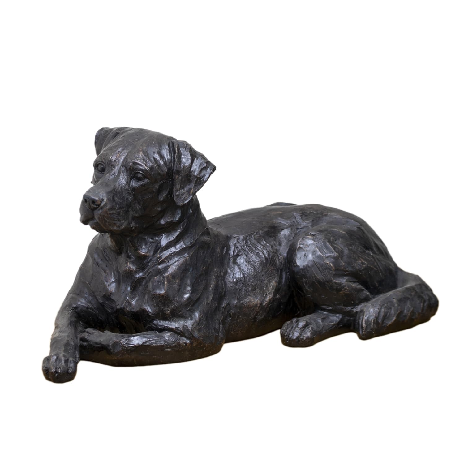 Darthome Black Laying Labrador Dog Sculpture, Resin Retriever Statue, Home Decor Ornament, 41cm x 21cm x 18cm