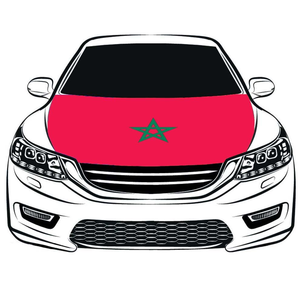 Il Regno del Marocco Bandiera Car Hood Cover 3.3X5FT 100% Poliestere