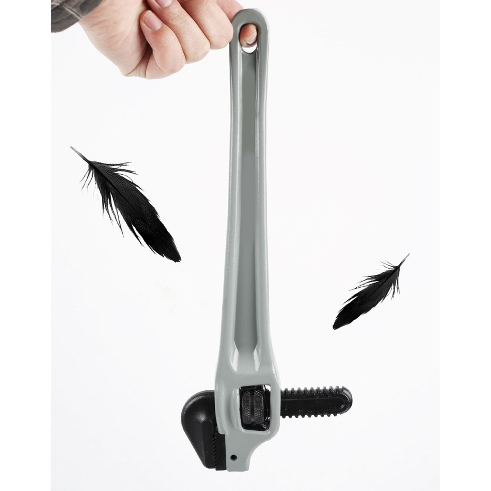 Fyearfly Regulowany klucz do rur offsetowych, wytrzymały stop aluminium, 61 cm, szczęka 100 mm, hak Cr Mo, lekki, antykorozyjny, łatwy uchwyt do hydrauliki