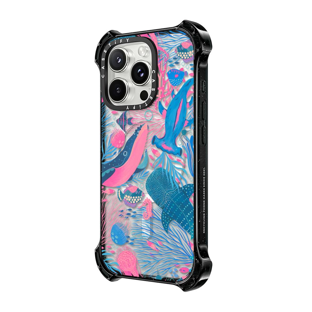 CASETiFY Bounce IPhone 16 Pro Max Case [Shockproof / 21.3ft. 6X Military Grade Drop Protection/Compatible With Magsafe] - Cheetah Paradise Pink - Clear Black - View #5