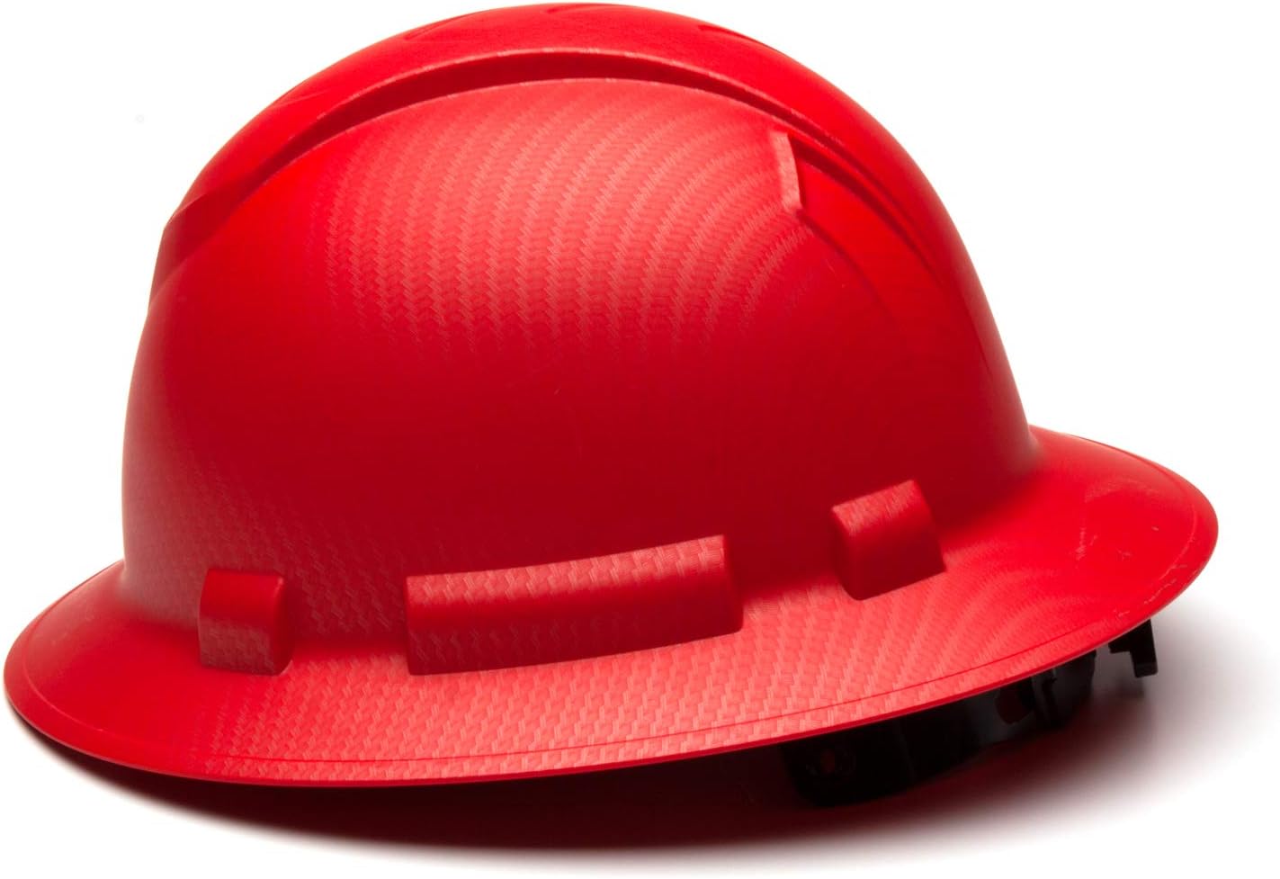 Pyramex Ridgeline Full Brim Hard Hat 4 Point Ratchet Matte Red Pattern