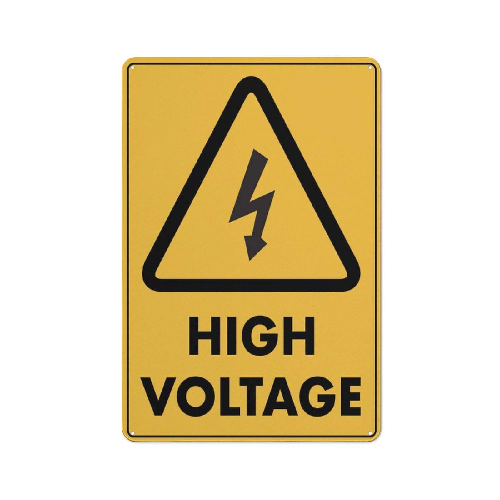 Xewazd A2110 Tin Sign Caution High Voltage 8"X12" Metal Tin Sign - Wall Decor For Home Kitchen, Farm, Garden & Garage