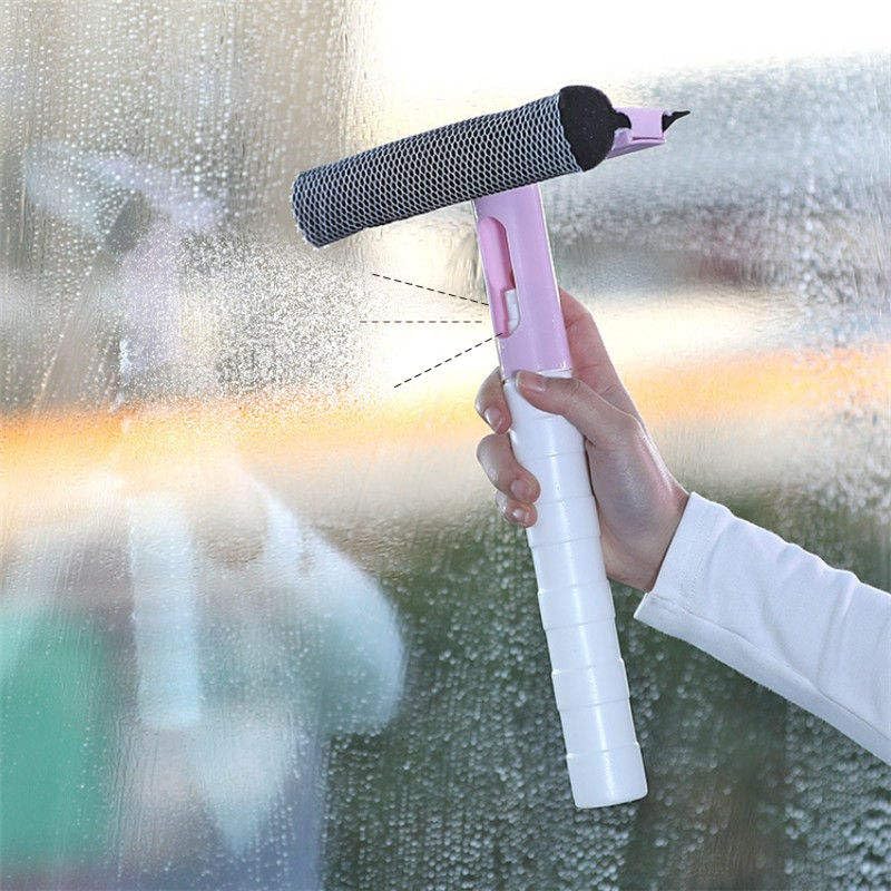 GION Window Glass Cleaner with Built-in Spray Bottle Squeegee for Bathroom & Kitchen Tile Office Car and Home Window Mirror Glass Cleaning