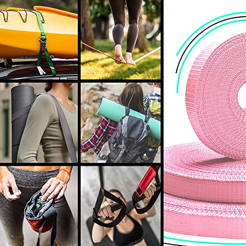 Image of TECEUM 3 /4 inch & 5 /8 inch & 1 inch & 1.5 inch & 2 inch Webbing - 10 25 50 Yards - 40+ Colors - Heavy Duty 1 Inch 1.5 Inch 2 Inch Backpack Straps - Webbing for Outdoors Indoors Crafting DIY