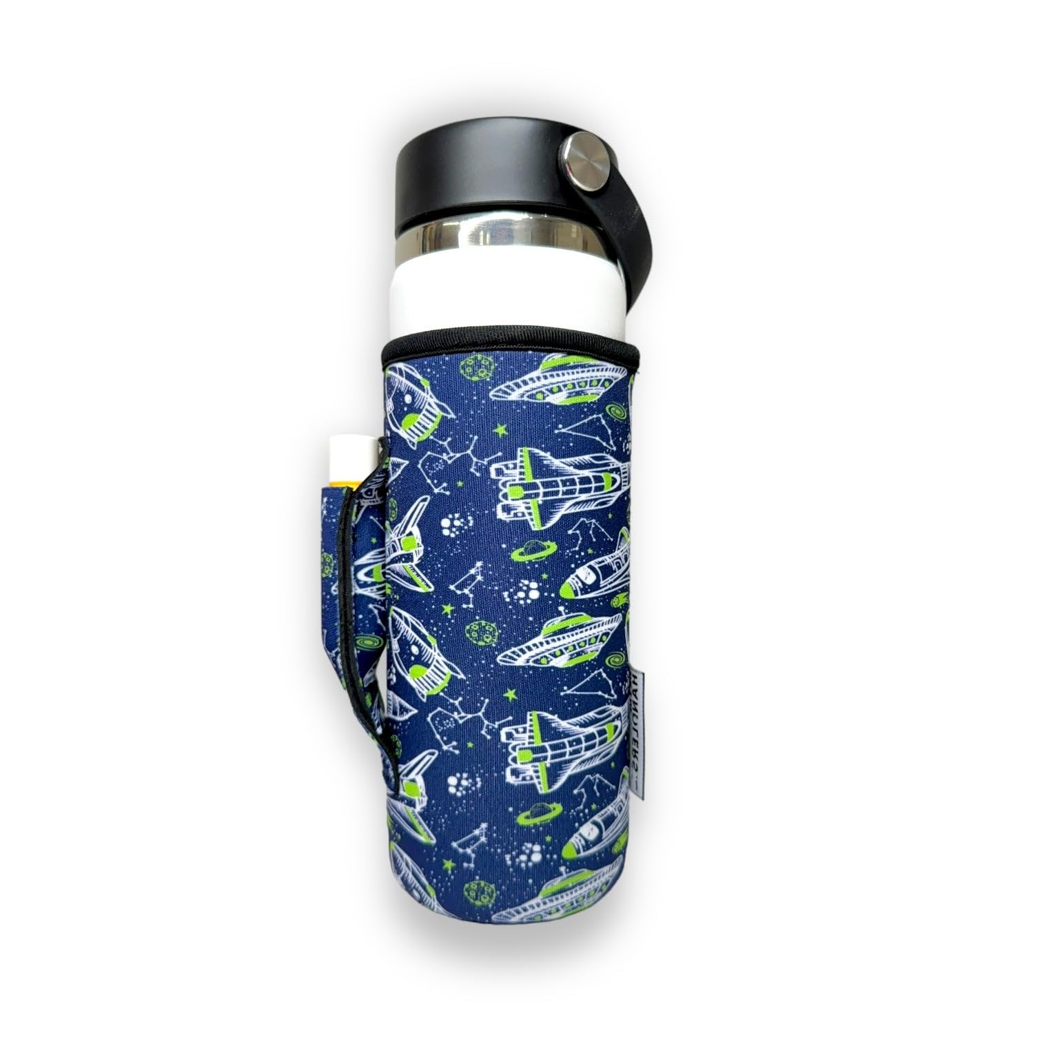 Lit Handlers Neoprene Water Bottle Sleeve - 16-24 oz Insulated Water Bottle Holder for Walking, Running, & Cycling - Soda Can Cooler & Beer Sleeve -