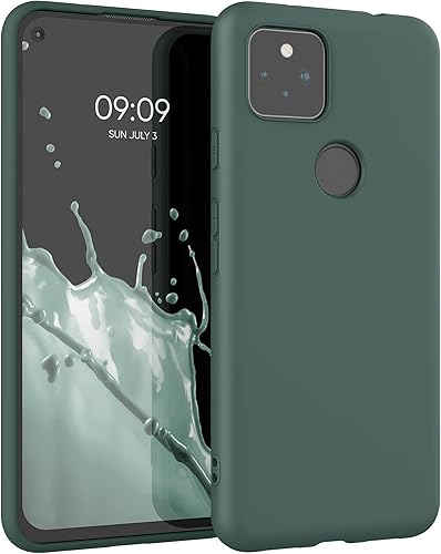 kwmobile Funda compatible con Google Pixel 5a 5G - Funda protectora de silicona TPU suave y delgada - Azul Verde