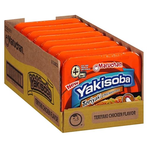 Maruchan Yakisoba Teriyaki Chicken, Japanese Instant Ramen Noodles, 3.98 Oz, 8 Count - 3.98 Ounce (Pack of 8) - Teriyaki Chicken