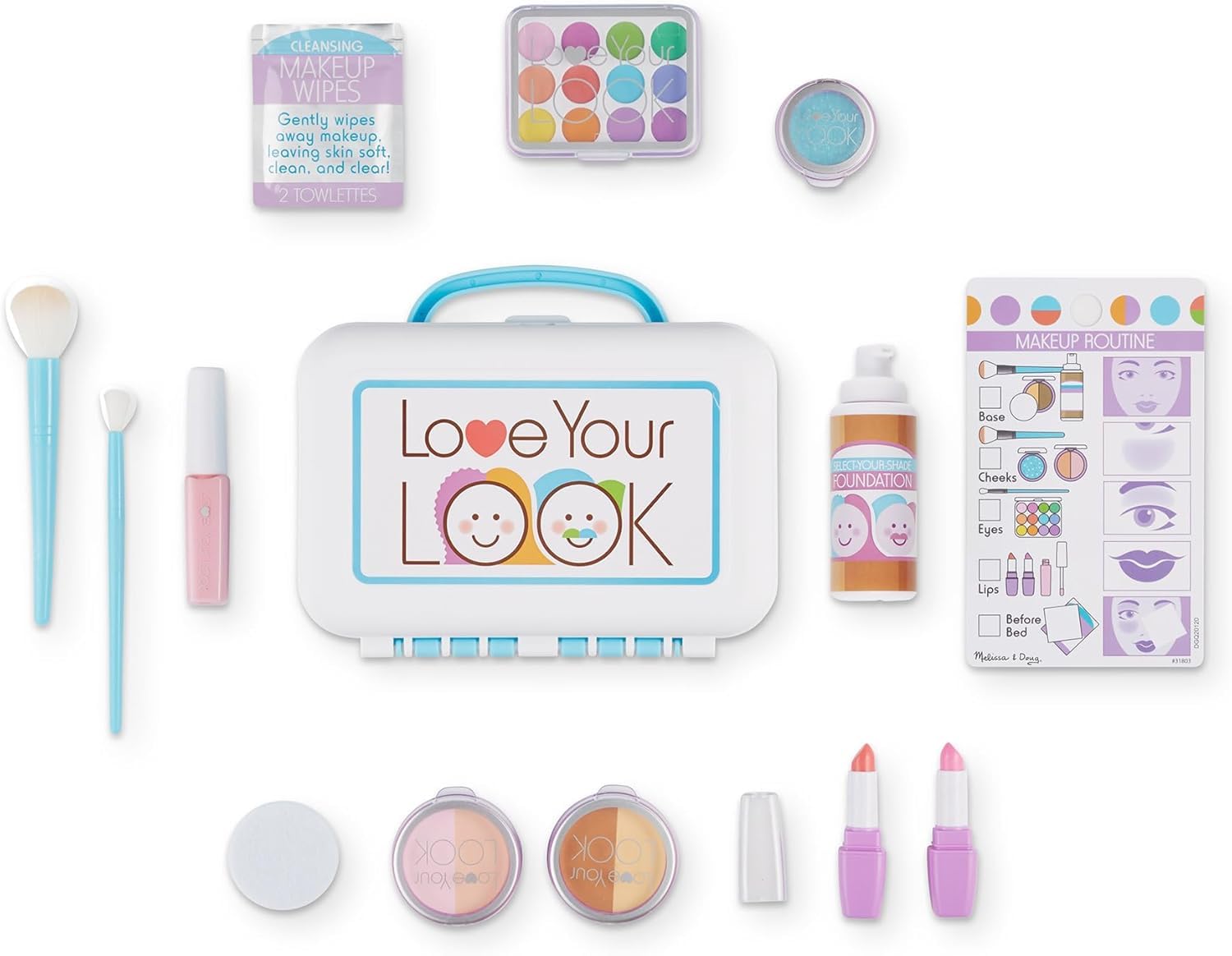 Melissa & Doug Set Per il Trucco - Trucchi Bambina, Make Up Giocattolo, Specchio, Pennelli, Cipria e Accessori, Gioco di Imitazione, Regalo per Bambine e Bambini 3+ Anni