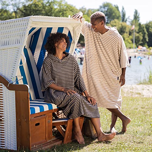 Image of Unisex Changing Robe - Swim Poncho - Terry Cotton Hooded Surf Towel Poncho for Beach Swimming - S /M L /XL