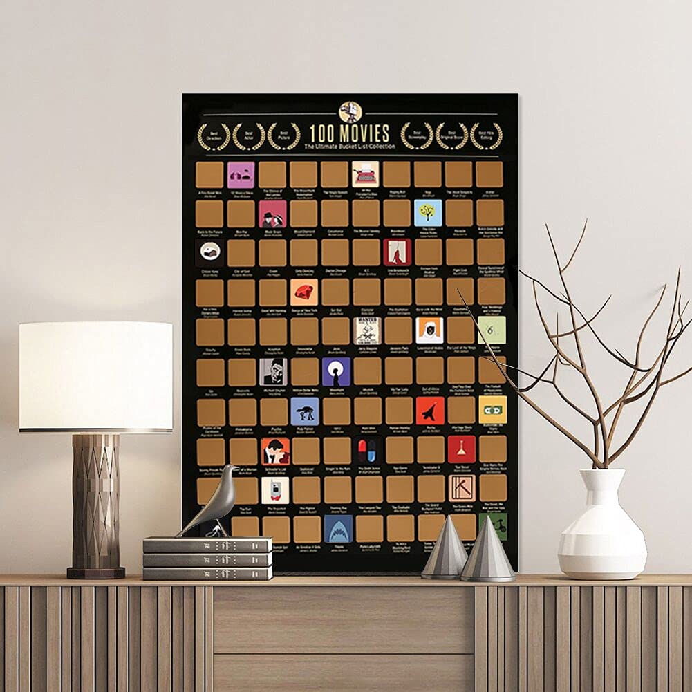 Buy 100 Movies Scratch Off Poster, Bucket List Poster, Scratch Off