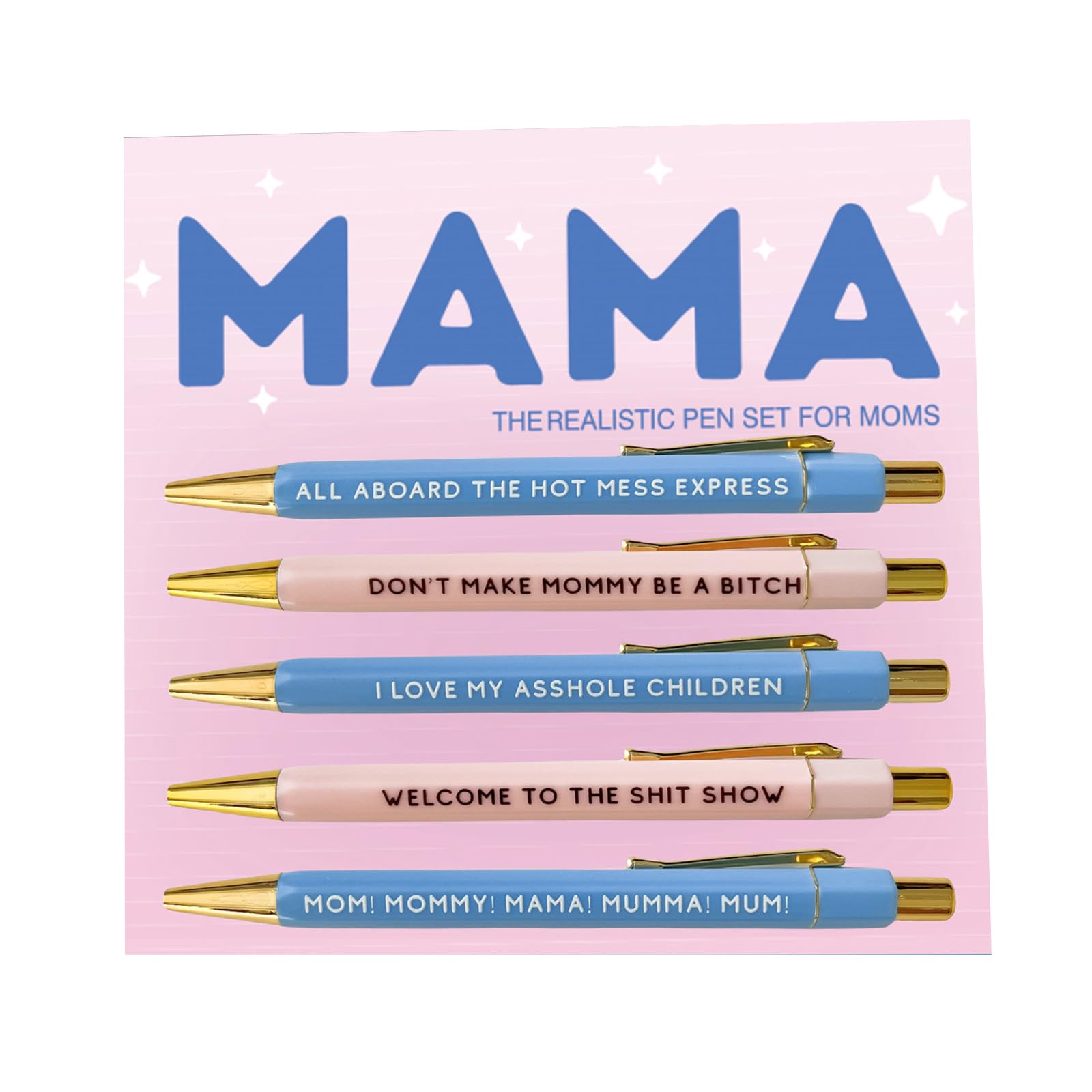 Motivational Badass Pen Set, Funny Pens Swear Word Daily Pen Set, Swear Word Daily Ballpoint Pen Set, Funny Ballpoint Pens Different Swear Word Set, School Office Home Funny Office Gifts (B)