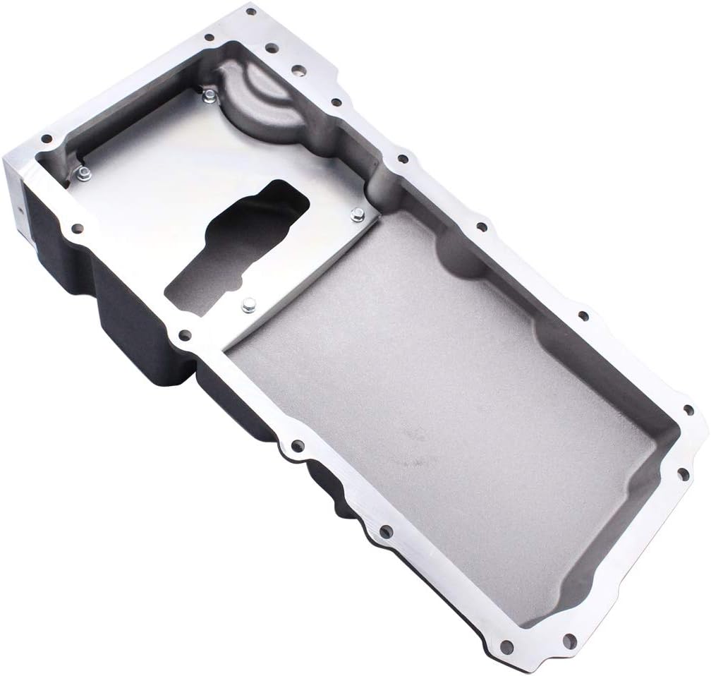 Aluminum LS Swap Retrofit Oil Pan Rear Sump Black Compatible for Camaro Nova Chevelle