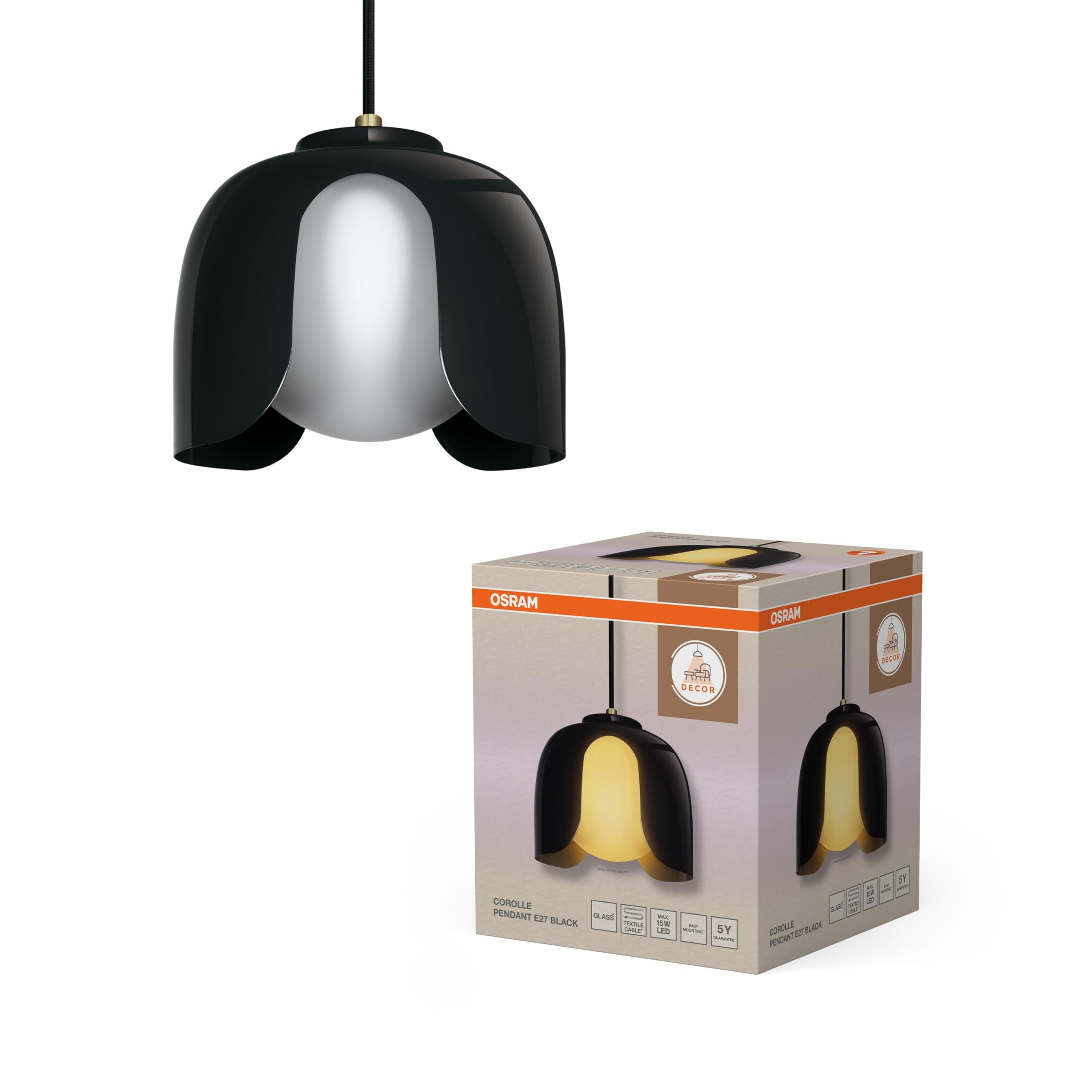 Osram Decor Corolle Pendant E27 Black
