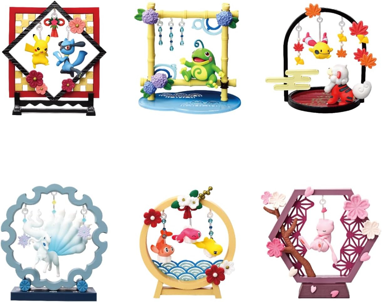 Rement Pokemon Pokemon, Fluffy Flowy Decoration, 1 Box, H 4.7 x W 2.8 x D 3.1 inches (120 x 70 x 80 mm), PVC