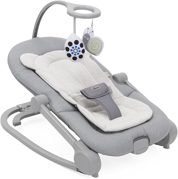 Chicco Sdraietta Mia 2in1, Sdraietta Neonato e Prima Sedia, Riduttore in Cotone Biologico, Barra Gioco Reversibile, Musica e Vibrazione, Modalità Dondolo o Fissa, Da 0 mesi a 18 kg - 1