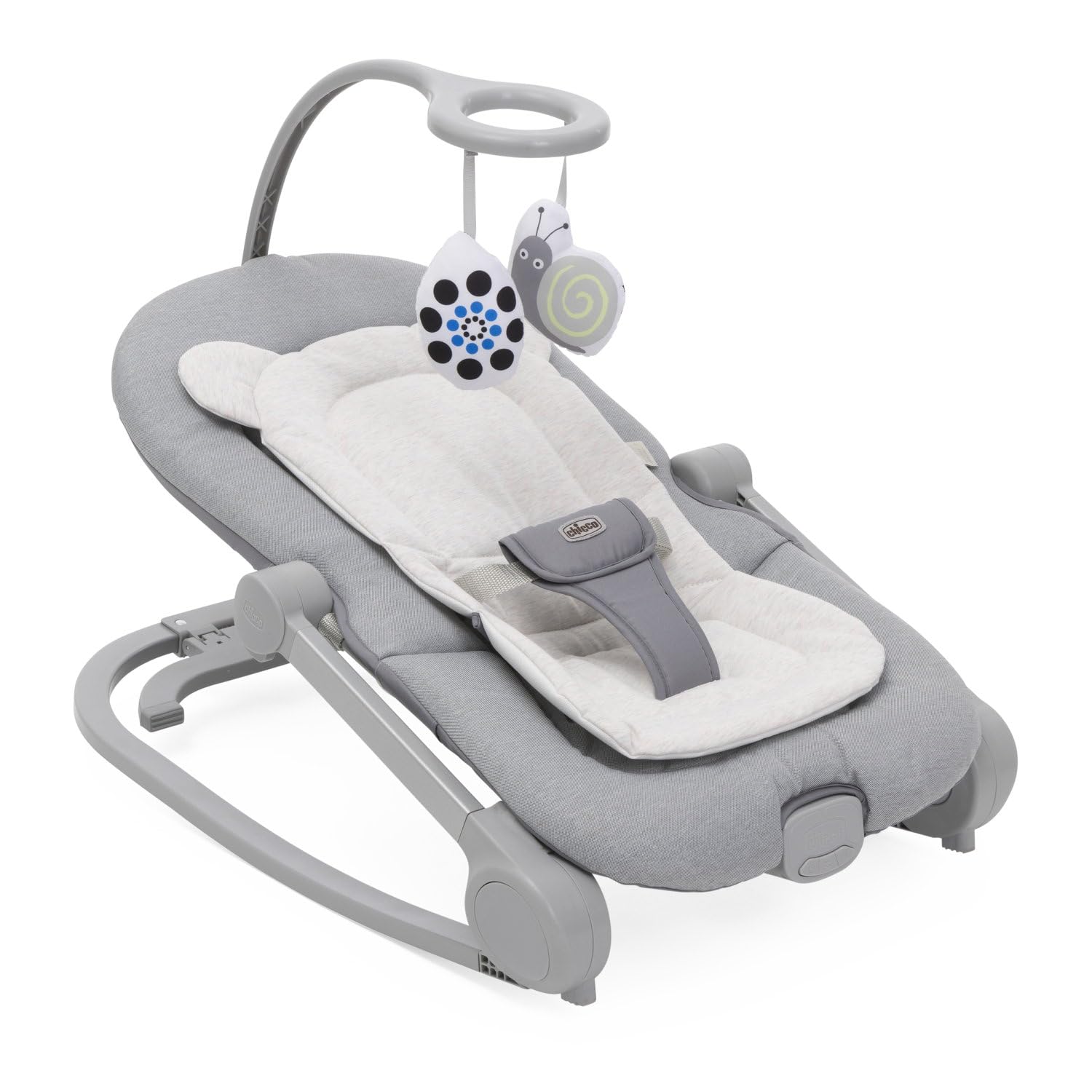 Chicco Sdraietta Mia 2in1, Sdraietta Neonato e Prima Sedia, Riduttore in Cotone Biologico, Barra Gioco Reversibile, Musica e Vibrazione, Modalità Dondolo o Fissa, Da 0 mesi a 18 kg