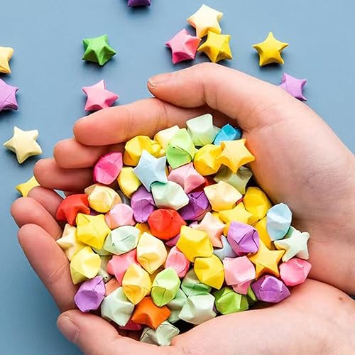 Miniatura 4 de Tira de papel de estrella de origami con estrellas de origami, decoración de estrellas de la suerte, tiras de papel para manualidades, manualidades
