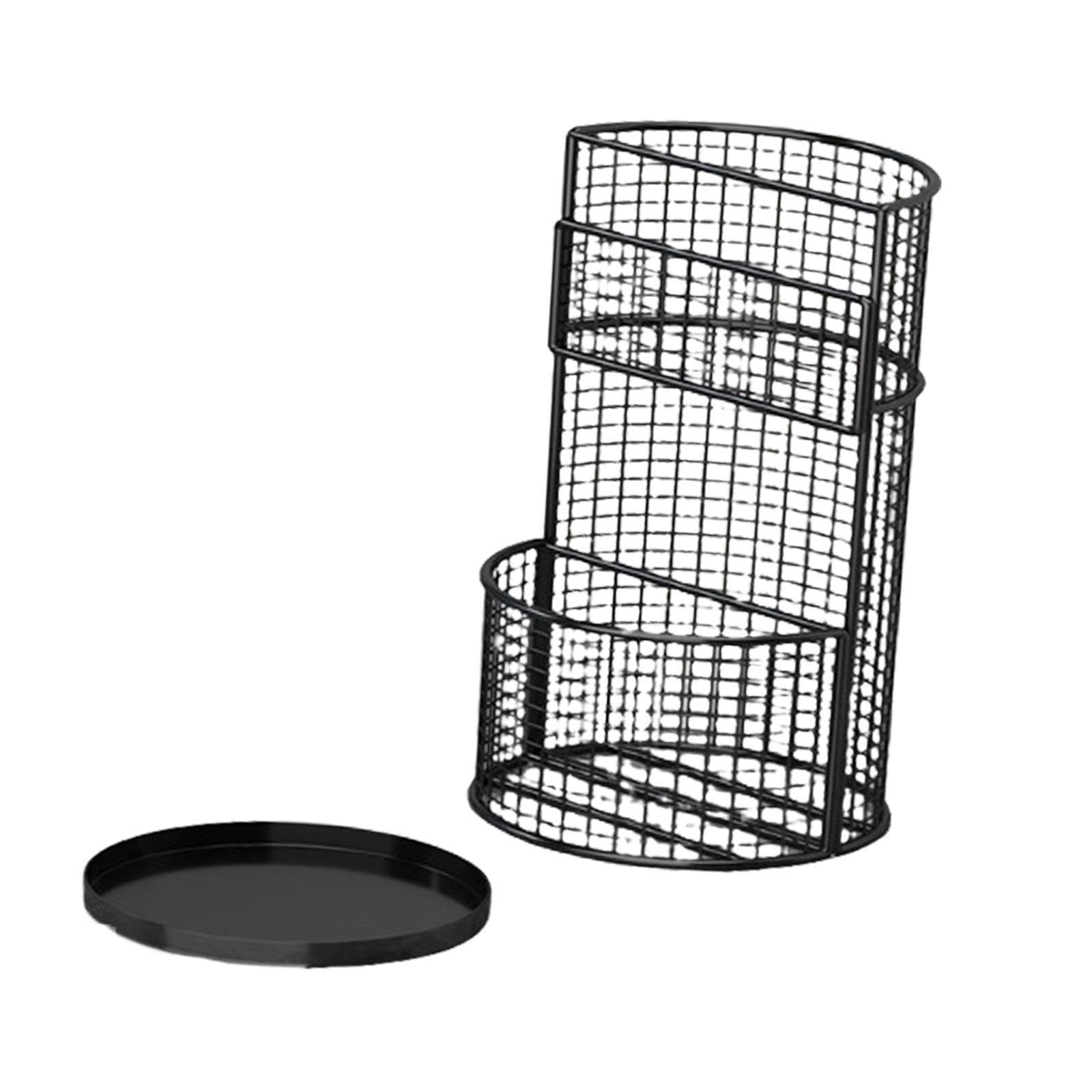Soporte para Bastones con Desagüe, Organizador para Entrada, Porche Y Oficina, Negro, Individual