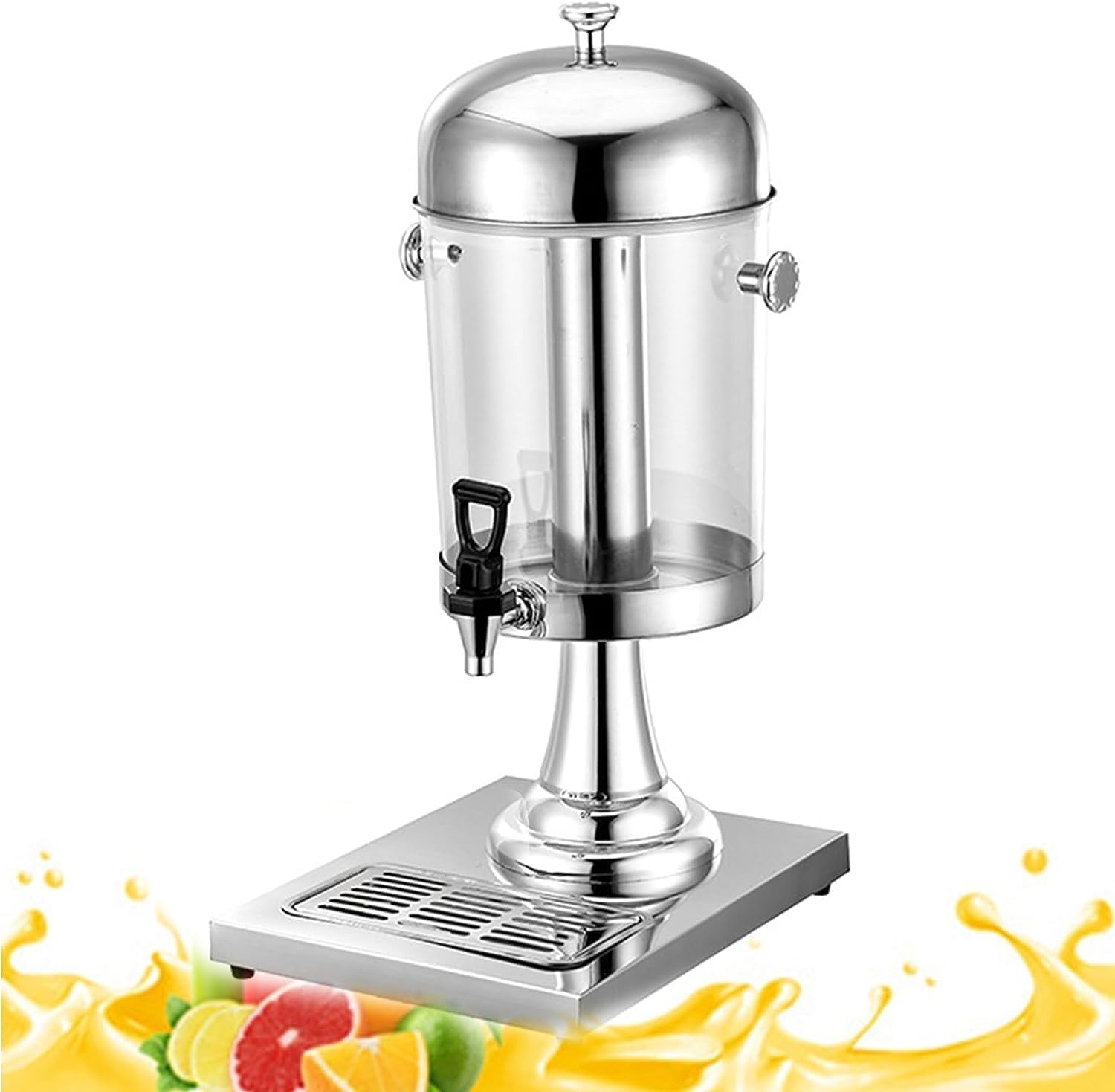 asdchZen Drink Dispenser With Tap, Commercial 8/16/24L Stainless Steel Beverage Dispensers, Cold Hot Juice Dispenser, For Parties, Weddings, Buffet,Silver-8L