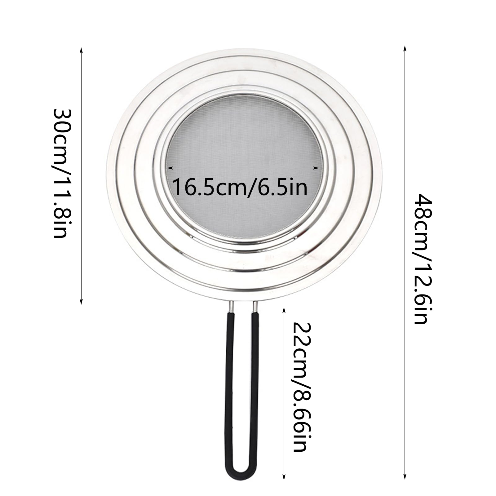 Protector Contra Salpicaduras para Sartén,Tapa Antisalpicaduras con Mango Plegable,Pantalla Antisalpicaduras de Acero Inoxidable,Tapa Antisalpicaduras Sarten,para Proteger Contra Salpicaduras de Grasa