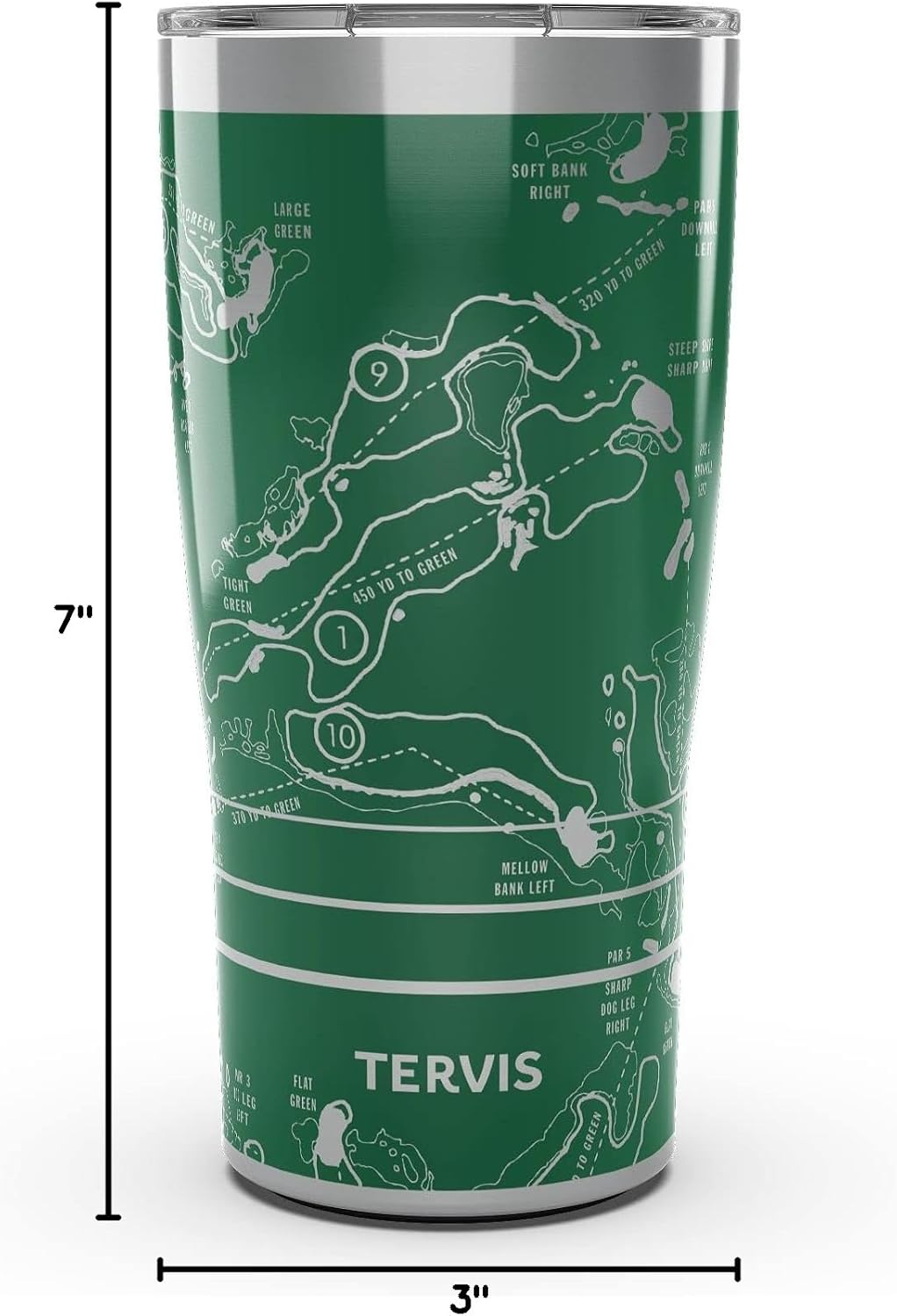 Tervis Traveler Golf Course Map Triple Walled Insulated Tumbler Travel Cup Keeps Drinks Cold & Hot, 20oz, Stainless Steel - Image 9