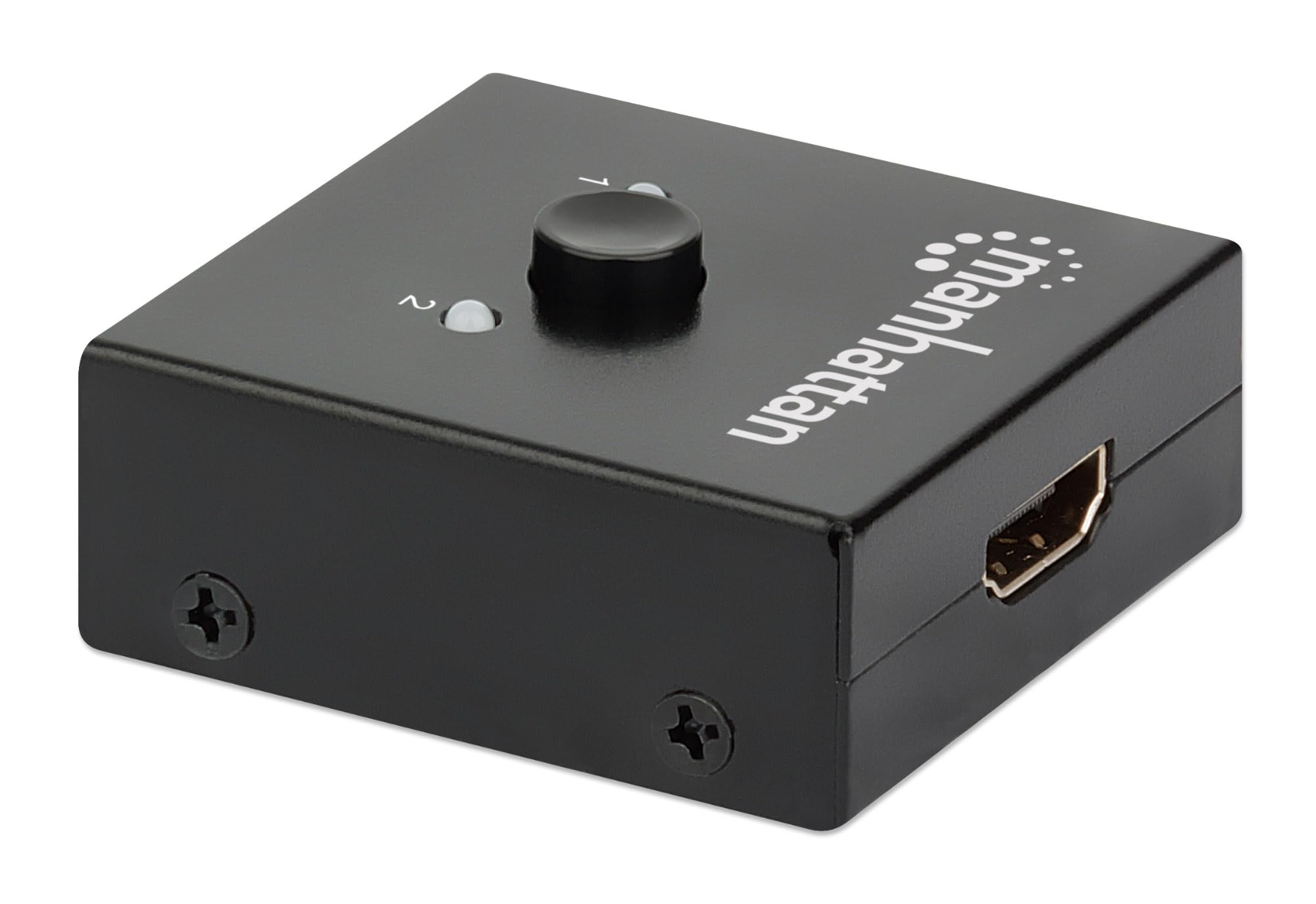 Manhattan 207850 4K bi-direktionaler 2-Port HDMI-Splitter/Switch "4K 30Hz", manuelle Auswahl, passiv Schwarz