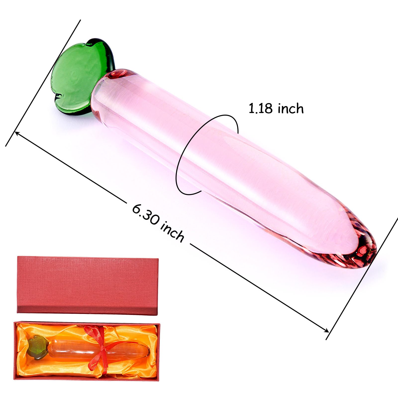 Amazon.com: Glass Dildo Crystal Anal Butt Plug Unisex Pleasure Wand for Men  Women, Pink-Carrot, 6.3 * 1.18" : Health & Household