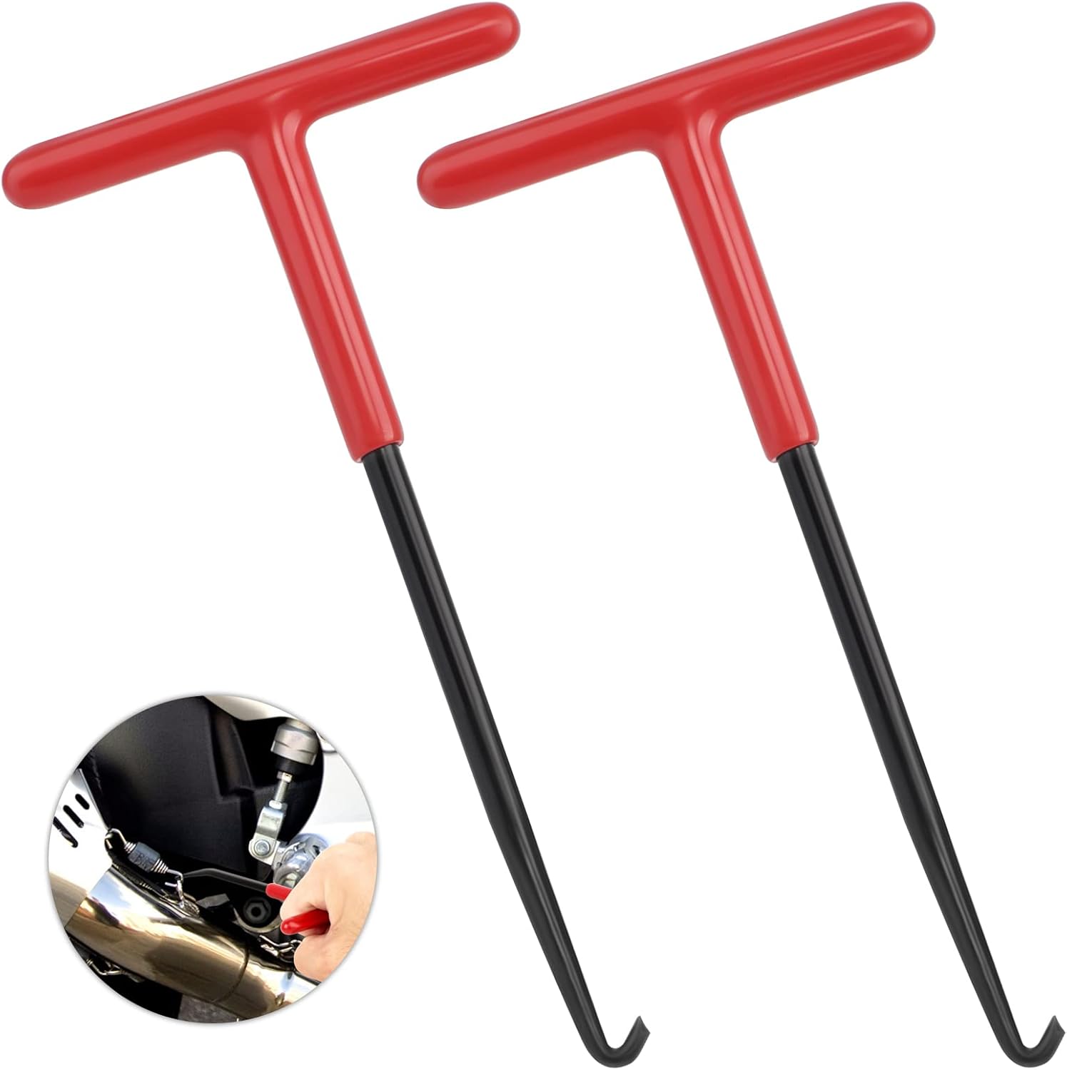2Pcs Exhaust Spring Hook Puller Tool Spring Puller TShaped Brake