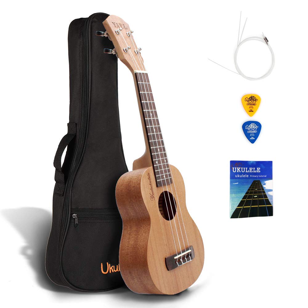 Qstyle Ukeleles for Beginners,21 Inch Soprano Ukeleles for Kids Ukulele Musical Instruments for Adults Ukele with Carrying Bag Pick Strap Spare Strings