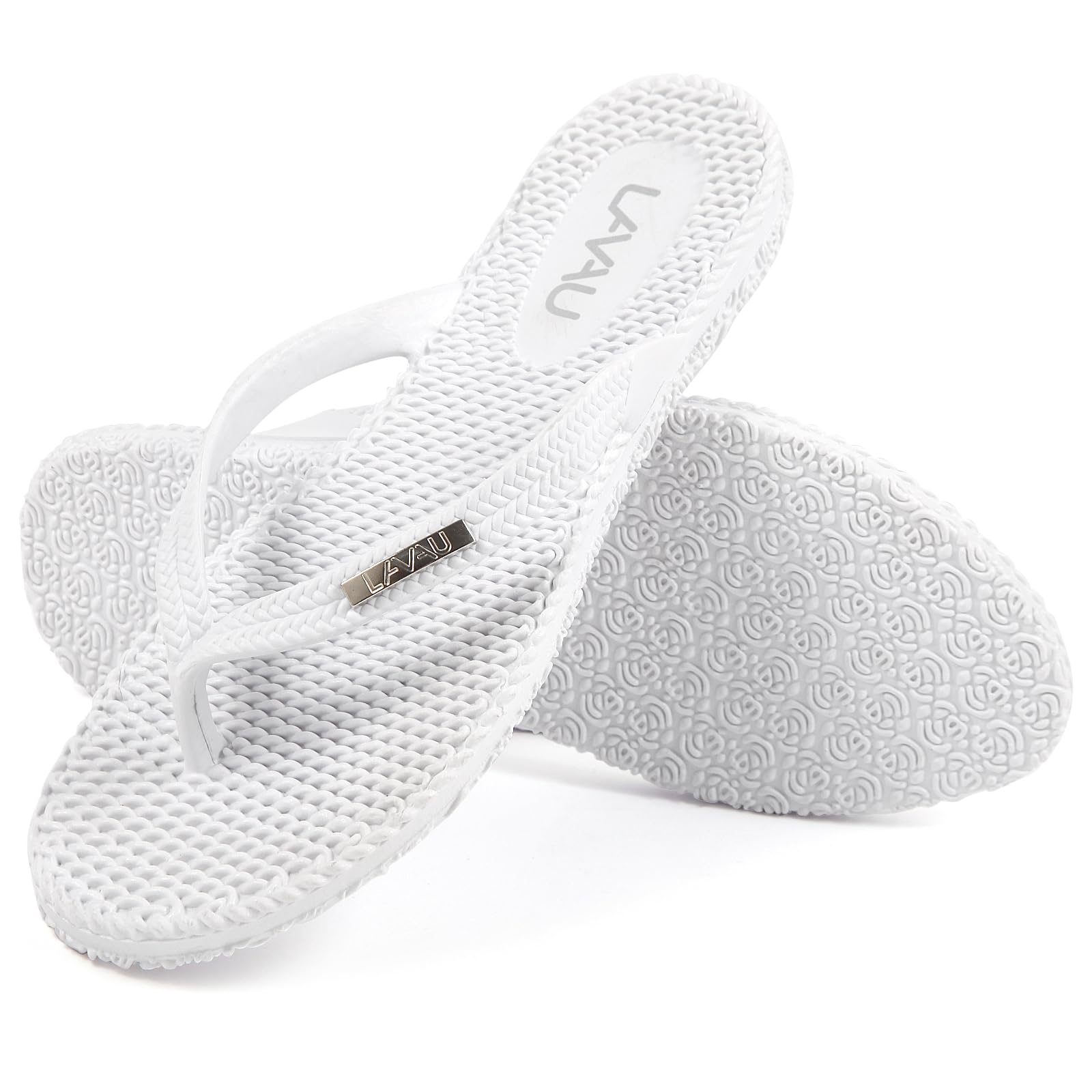 LAVAU Beach Flip Flops for Women, Water Sandals for Shower and Pool, Waterproof, Non-slip and 100% Recyclable