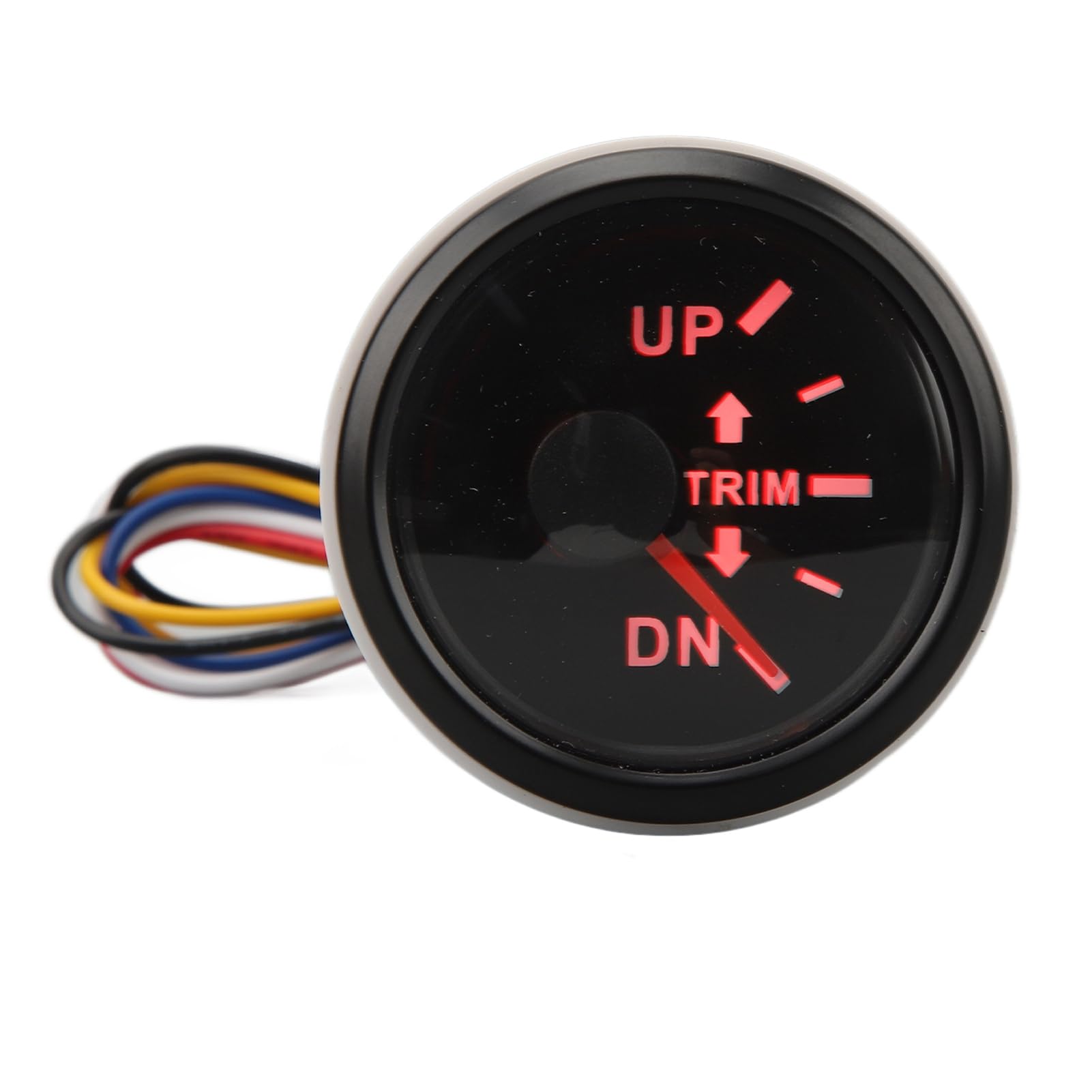 Boots-Trimmanzeige, 52 Mm, Boots-Trimmanzeige, Edelstahl, DC9 Bis 32 V UP DN, Marine-Trimm-Balance-Messgerät für Yachten, Marinesoldaten (Schwarzes Zifferblatt mit schwarzem