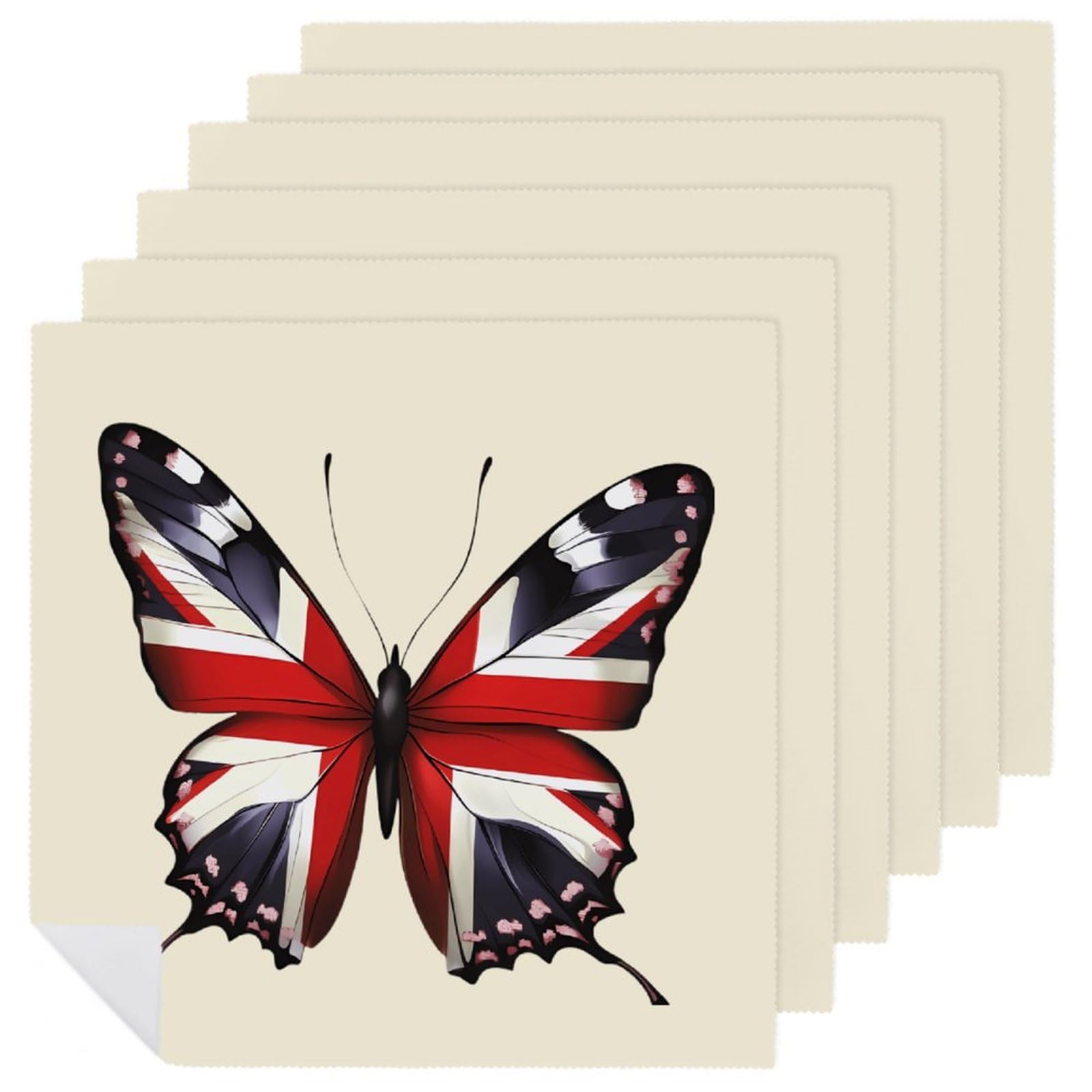 Servilletas cuadradas lavables con estampado de Inglaterra para cocina