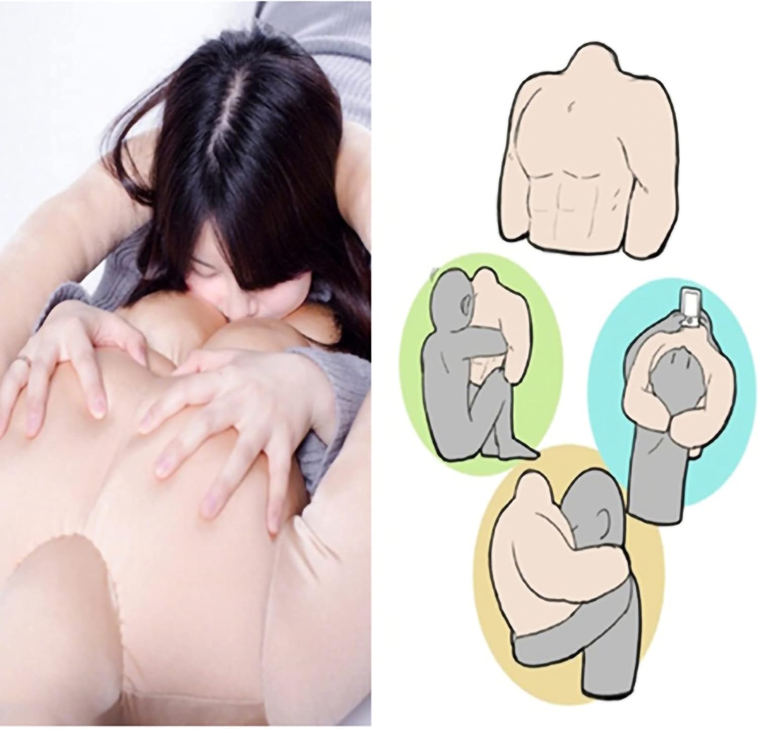 Pssopp Supportive Plush Pillow, Comfortable Body Shaped Pillows Great for Relaxation and Stress (Muscular Man About 58 cm (See Details))