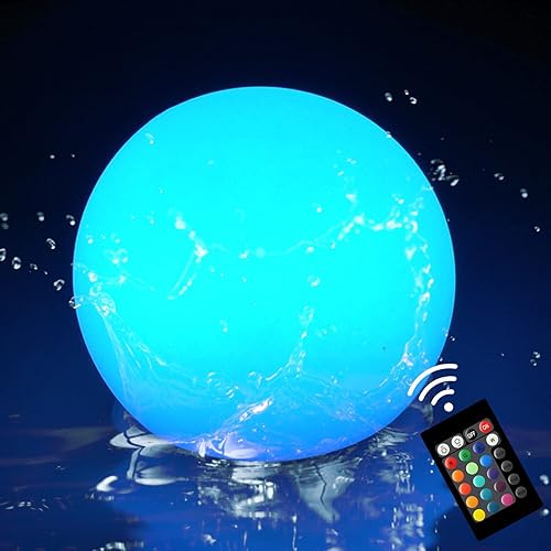 Luces flotantes para piscina, bola LED de 8 pulgadas, accesorios recargables para bañera de hidromasaje con control remoto, lámpara de orbe de 16