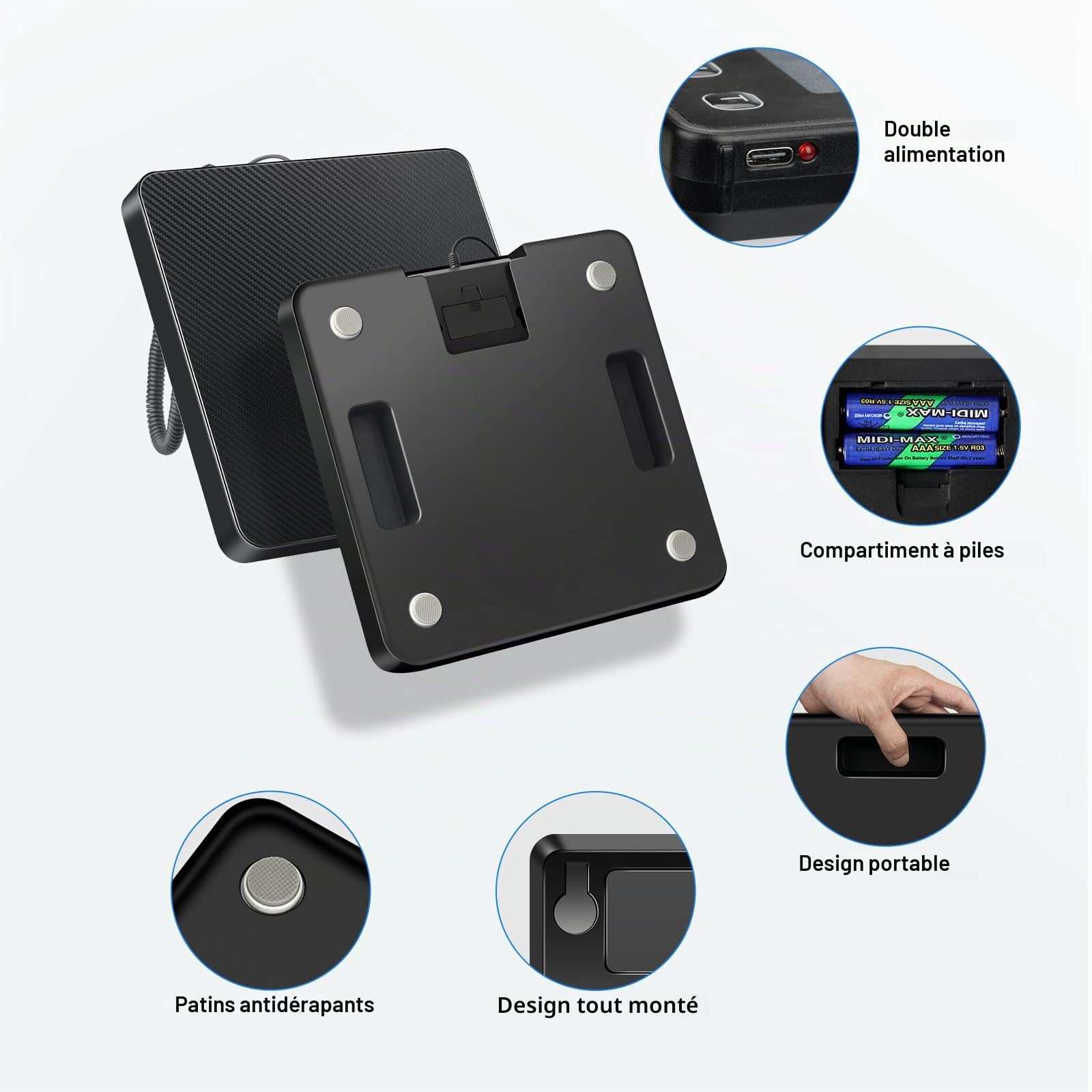 Balance Colis 200kg/10g Haute Précision Acier Inoxydable avec Fonction Hold Tara Écran LCD