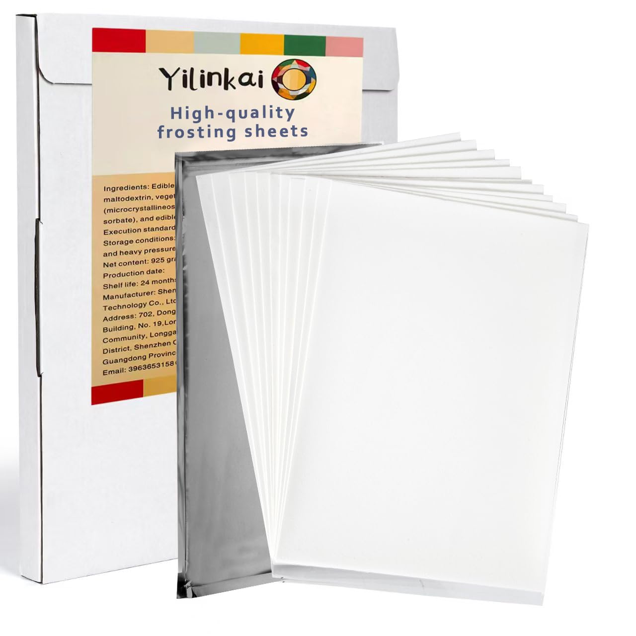 Edible paper, 25 pieces, A4 11.69 x 8.26 inches (approximately 29.7 x 21.0 cm), Frosting paper, Edible image printing paper for cakes, Cookies and decorations.