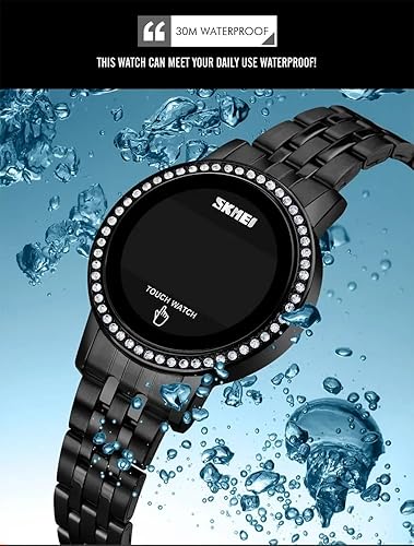Miniatura 3 de GOSASA Reloj electrónico de lujo para mujer, con pantalla táctil LED, relojes digitales para damas, cuarto de galón, impermeable, elegante, para