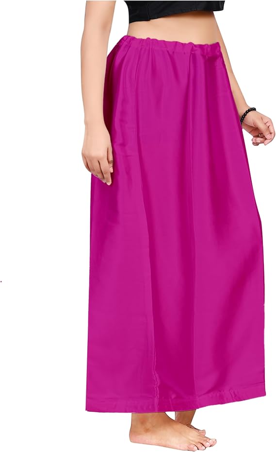 Clothing Solid Satin Silk Petticoat Solid Saree Satin Women's Underskirt Sari