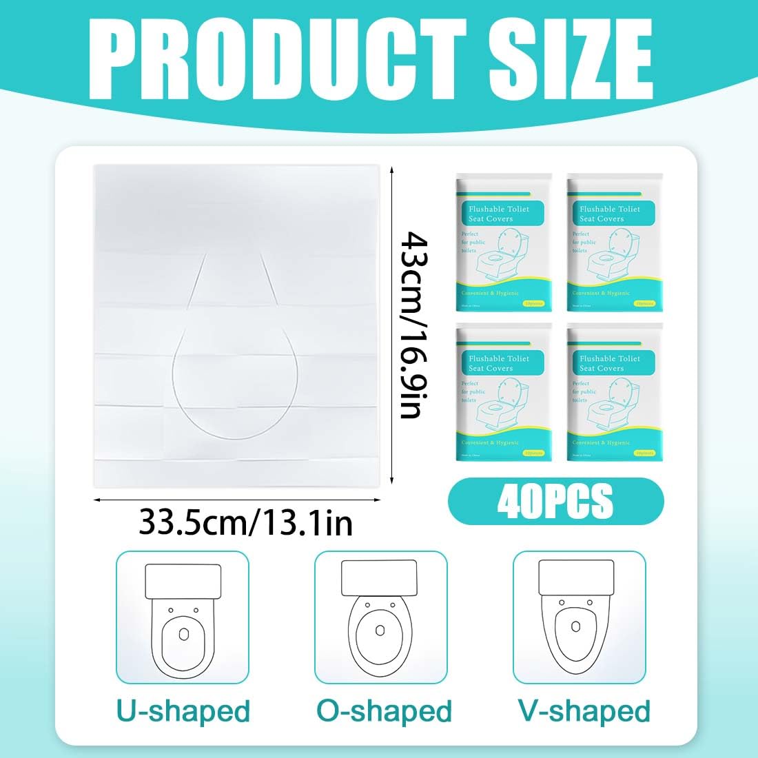 Copriwater 40 Pezzi Coprisedili WC Bianchi Biodegradabili Protezione Igienica Viaggi Bagni Pubblici