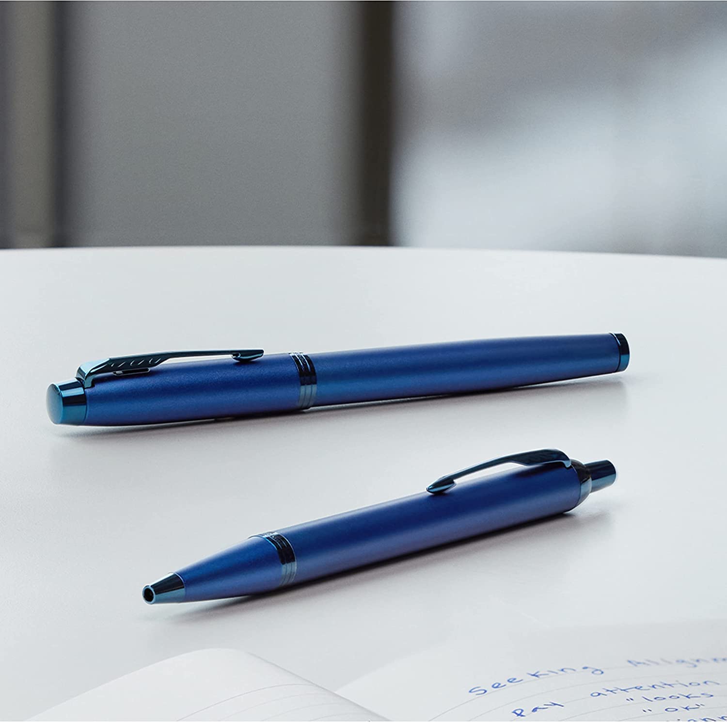 PARKER IM - Bolígrafo monocromático con grabado, bolígrafo premium, caja de regalo, tinta azul, regalo personalizado, nombre grabado, aniversario, cumpleaños, idea de regalo (azul)